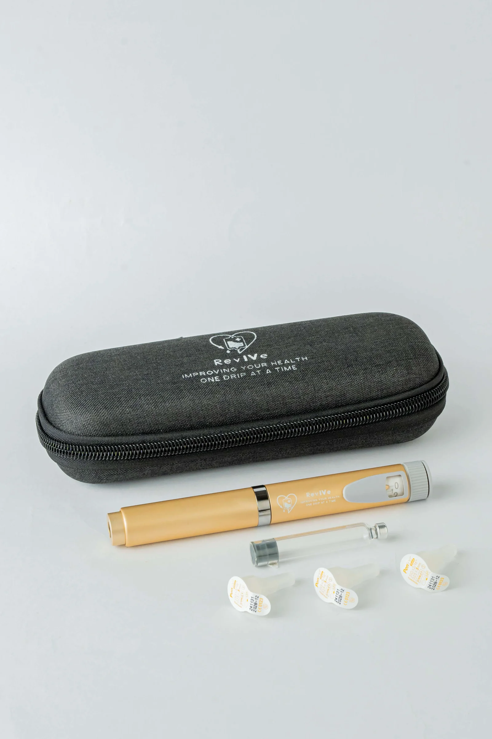 Tesamorelin 30mg Tesamorelin 30mg peptide vial and injection pen by RevIVe